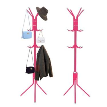 Imagem de Cabideiro De Chão Cabide Organizador Para Roupas Desmontável Reforçado Organização Resistente Multifuncional(ROSA)