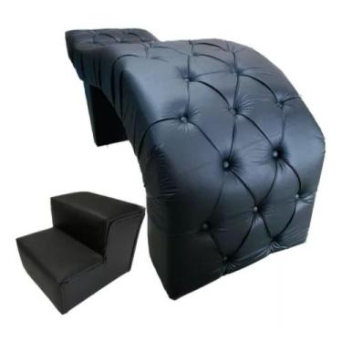 Imagem de Maca para Estética Luxo Preto Tecido Sintético Capitone Estofados com 