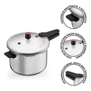 Imagem de Panela De Pressão 10litros Fechamento Externo Feijoada Carne - Alumíni