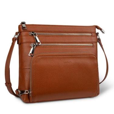 Imagem de Bolsa crossbody befen Soft Real Leather RFID Wallet Cognac
