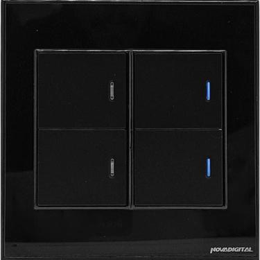 Imagem de Interruptor Inteligente 4X4 Com 4 Teclas Fisicas Zigbee Novadigital NF