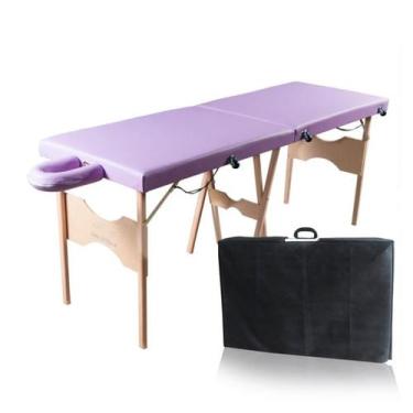 Imagem de Maca Portátil Madeira 200kg + Capa De Proteção - SANTA Fé MACAS, Lilás