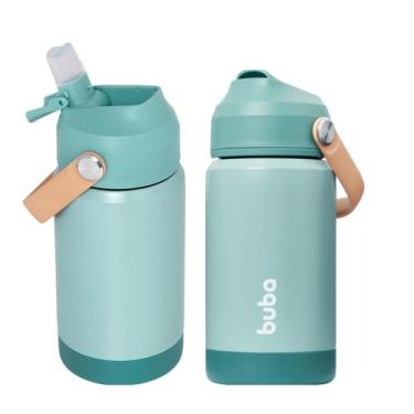 Imagem de Garrafinha Térmica Infantil Escolar Kids Parede Dupla Inox Canudo 360m