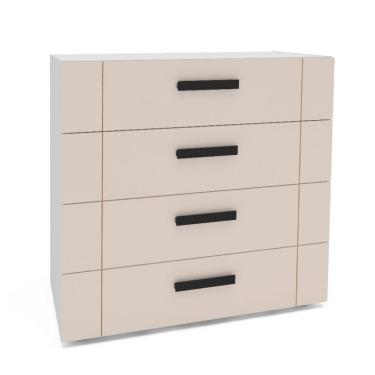 Imagem de Cômoda Lisboa 4 Gavetas Creme e Branca
