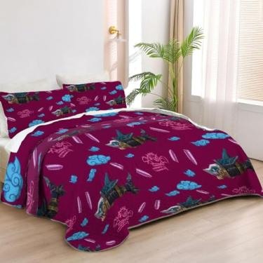 Imagem de Allenjoy Jogo de cama solteiro Magic City, conjunto de cama de animação, tecido lavável com 1 fronha SC00012-007