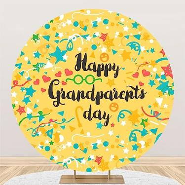 Imagem de Leyiyi 2 x 2 metros Feliz Dia dos Avós Fundo Redondo Colorido Confete Estrelas Óculos Engraçados Bonito Desenho Animado Amarelo Foto Fundo Melhores Avós Ever Festa Sept Festival Foto Retrato Studio