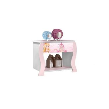 Imagem de Mesa De Cabeceira Lara Princesa Branco/Rosa