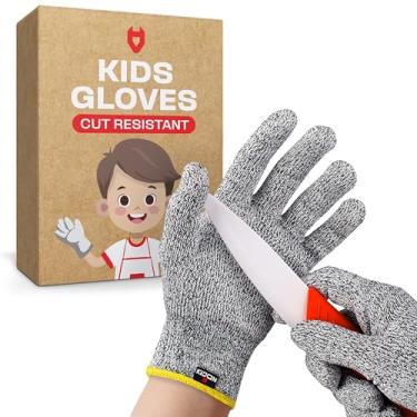 Imagem de NoCry Cut Resistant Gloves for Kids, XXS (4-7 Years) - High Performance Level 5 Protection, Food Grade. Free Ebook Included!