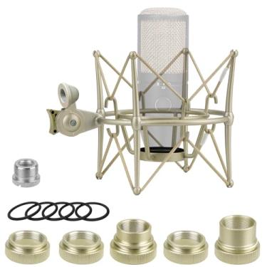 Imagem de GEEKRIA Suporte De Microfone For Creators Shock Mount Compatível Com Akg P120, P220, Perception 220, P420, P820, P8207, Adaptador Suspensão Antivibração Para (Champanhe/Metal)