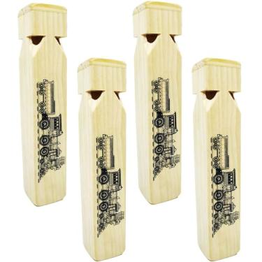 Imagem de Fartime 4 Peças - Apito De Trem Madeira Brinquedo Musical Para Crianças (4 Tons)