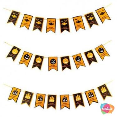 Imagem de Faixa decorativa feltro happy halloween - RICA FESTAS