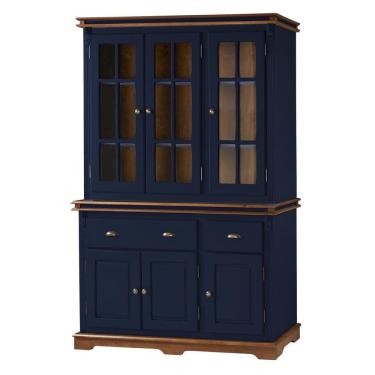 Imagem de Cristaleira Arca e Oratório 6 Portas 2 Gavetas Manchester 2058 Linz Móveis - Azul/Imbuia Glazer