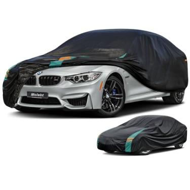 Imagem de Molebt Capa de carro Coupe personalizada para BMW Série 3 M3 320i 325i 328i 330i 335i 340i (2013-2025), impermeável para todos os climas para automóveis, cobertura completa ao ar livre com tiras de