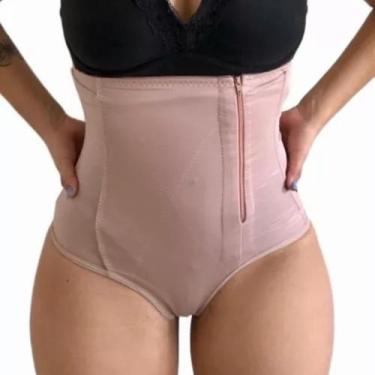 Imagem de Cinta Modeladora C/ Ziper e Colchetes de Alta Compressão em Cetinete C