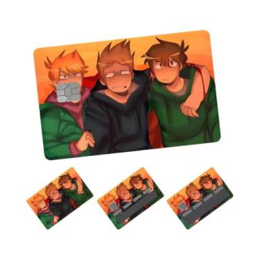 Imagem de Eddsworld Retro Anime Adesivos 4pcs PVC Cartão De Crédito Pele Removív
