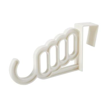 Imagem de Acessórios para casa cabide dobrável para roupas, varal de secagem de roupas com 5 furos, adequado para porta de banheiro, suporte de plástico para armazenamento, branco, 01