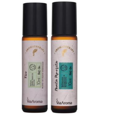 Imagem de Kit 2 Óleo Essencial Roll On Melhores Fragâncias 100% Natural Via Aroma (Foco+Menta Piperita)