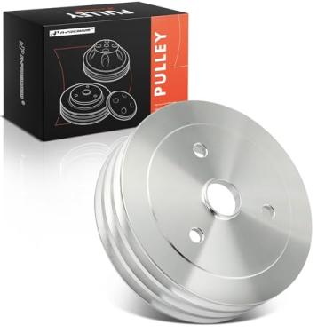 Imagem de A-Premium Polia de cambota com alumínio usinado de 3 sulcos compatível com motor de bloco pequeno Chevrolet 1955-1968 - V8 283, 302, 305, 307, 327, 350, 400