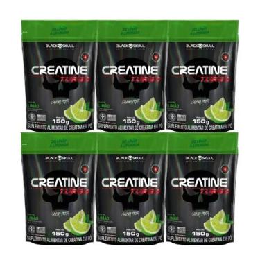 Imagem de Kit 6x Creatina Turbo Monohidratada 150g Refil - Black Skull, Limão