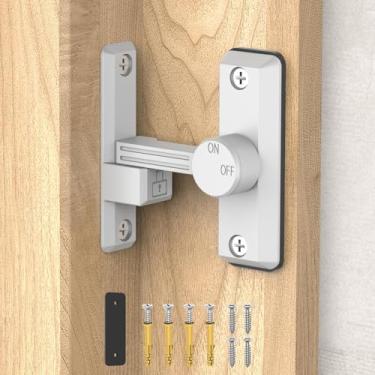 Imagem de Mixizigoz Trava de porta de celeiro, trava de porta deslizante de celeiro dobrável de 90/180 graus, fechadura de porta dobrável de segurança doméstica para garagem, quarto, armário, celeiro, fechadura