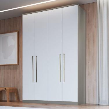 Imagem de Guarda-roupa Modulado 4 Portas Elegance Niquel / Blanc
