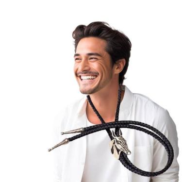 Imagem de Gravata Country Bolo Tie Colar Ajustável Rodeio - Unissex - A.Cat, Mas