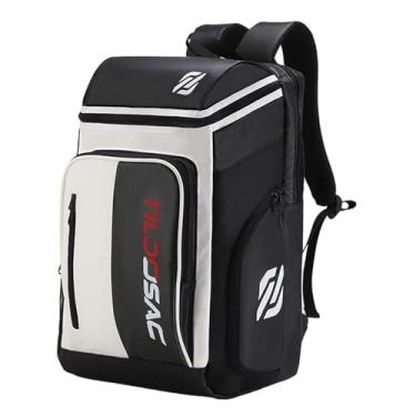 Imagem de menolana Mochila de tênis, organizadora de bolsa de pickleball para mulheres e homens, bolsa de raquete de badminton resistente à água com compartimento para, Preto Branco