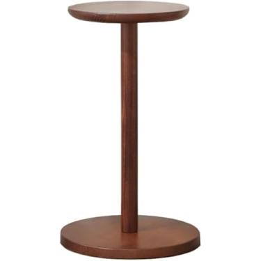 Imagem de Suportes De Flores De Madeira Maciça De 2 Camadas Suporte De Armazenamento Utilitário Multiuso Interno Rack De Exibição De Plantas De Canto Alto Ao Ar Livre Suporte, Walnut Color, 450mm