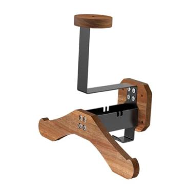Imagem de YWJLQH Suporte de parede para capacete, suporte de parede de madeira, organizador de exibição de capacetes multiuso para ciclismo, Cor Noz