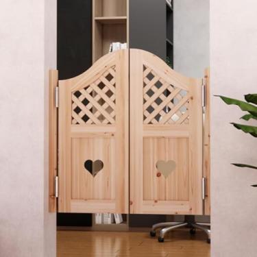 Imagem de Portas Giratórias De Salão Vintage, Portas De Café, Trava De Madeira Não Pintada, Porta Ocidental Para Varanda Interna, Portas De Salão De Café Robustas Com Dobra, W115xH90cm(45 1/4"x35 7/16")