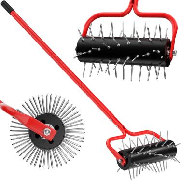 Imagem de VASALAID Aerador de gramado, ferramenta de gramado aerador resistente, aerador de gramado com 54 pontas pré-montadas, aerador manual de ponta pré-anexada para jardim, quintal, pátio