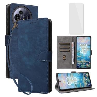 Imagem de IUQXU Capa carteira para celular TCL 60 XE Nxtpaper 5G com protetor de tela [bloqueio RFID] capa de celular flip de couro com suporte para cartão feminino e masculino para TCL60 XE TCL60XE Nxtpaper 5G