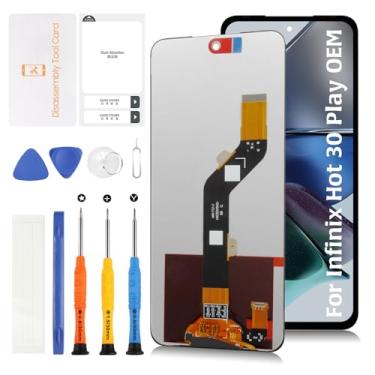 Imagem de A-MIND Substituição de tela OEM para Infinix Hot 30 Play NFC X6835B X6835 17.3 cm Original LCD Display Touch Digitalizador Assembléia com kit de ferramentas de reparo Kit de reparo de painel frontal