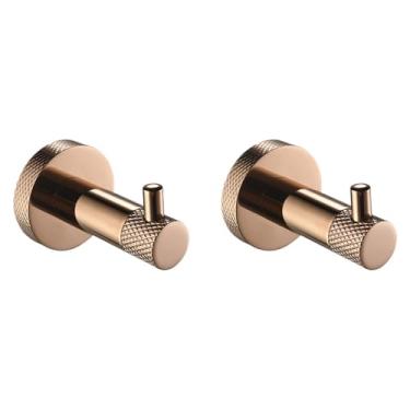 Imagem de Conjunto de banheiro em aço inoxidável 304 ouro rosa - barra de toalha e suporte para papel higiênico - kit completo para montagem em parede, 2 ganchos para roupão