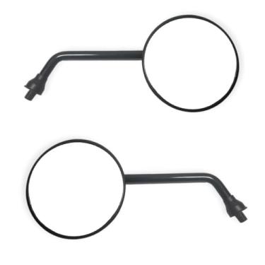 Imagem de Retrovisor Moto Par Espelho Retrovisor Preto Redondo Moto Universal Rosca