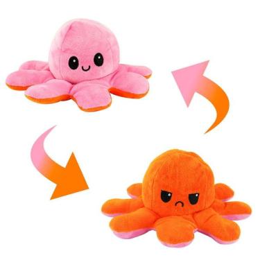 Imagem de Pelucia Polvo Reversivel Grande - Rosa e Laranja BBR