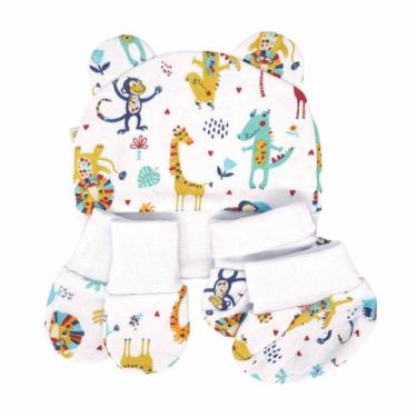 Imagem de kit Touca, Luvas e Sapatinhos Baby Joy, Safari vermelho