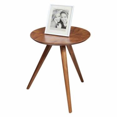 Imagem de Mesa Lateral Laminada Redonda Medida 60 Cm Altura