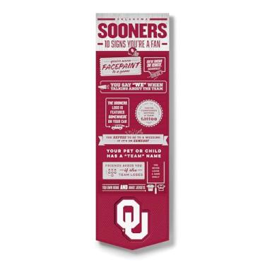 Imagem de YouTheFan Banner oficialmente licenciado pela NCAA Oklahoma Sooners 15 x 48-10 placas - descrições bem-humoradas - frases divertidas para fãs de esportes, design original, decoração de parede de