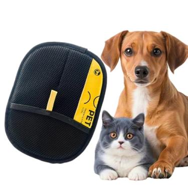 Imagem de Luva de cuidados para animais de estimação – Removedor de pelos atualizado para cães, gatos e cavalos, massageador suave para cabelos longos e curtos, ferramenta fácil de remoção de pelos (preto)