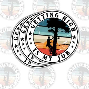 Imagem de 3 peças de adesivos Getting High is My Job para quem busca humor sarcástico, entusiastas de cannabis, amantes de maconha, fãs de citações engraçadas, caçadores de presentes para laptop, garrafa de