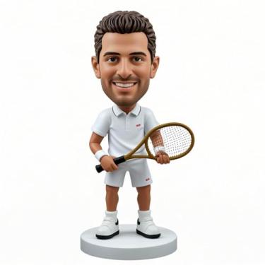 Imagem de Bobblehead personalizado de jogador de tênis personalizado a partir da foto, presente ideal para fãs de esportes, perfeito para namorado, pai, irmão, aniversário e detalhes em casa