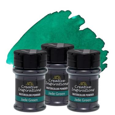 Imagem de Creative Inspirations Tinta aquarela em pó pacote com 3 - garrafa coqueteleira de 38 g, verde jade - pigmentos cristalinos solúveis em água à base de corante - não tóxico, perfeito para efeitos