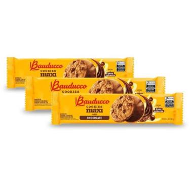Imagem de Cookies Bauducco Maxi Chocolate Kit 3 Pacotes De 96G