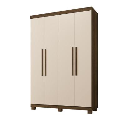 Imagem de Guarda Roupa Milão 4 Portas 3 Gavetas 5 Prateleiras Imbuia Off