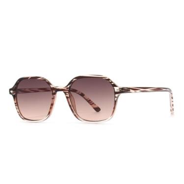 Imagem de Óculos de sol polarizados para mulheres, estilo retrô hexagonal, proteção UV400 (C2)