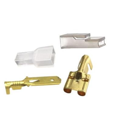 Imagem de Kit Terminal Encaixe Fêmea E Macho 6,3mm Capas Para Fios Cabos Até 4mm