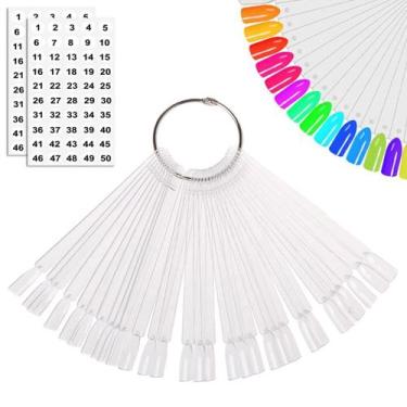 Imagem de Nail Swatch Sticks JASSINS, 50 unidades com anel e pontas numeradas