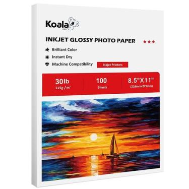 Imagem de Papel para jato de tinta Koala Glossy Thin 8,5x11" 115 g/m2 100 folhas