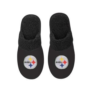 Imagem de FOCO - Chinelos masculinos NFL Big Logo Team Color Suede Sherpa Scuff, Pittsburgh Steelers, Large